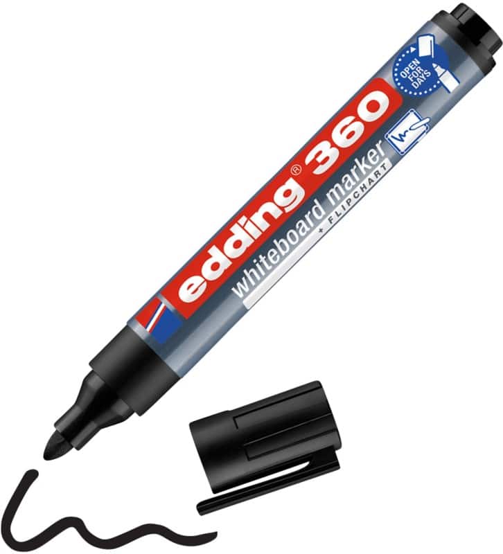 edding 360 Non-permanent Whiteboard-Marker Schwarz Mittel Rundspitze 1,5 - 3 mm