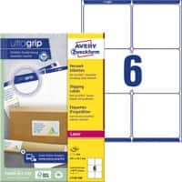 AVERY Zweckform Abziehhilfe QuickPEEL,ultragrip Versandetiketten L7166 100 Selbsthaftend DIN A4 Weiß 99,1 x 93,1 mm 100 Blatt à 6 Etiketten