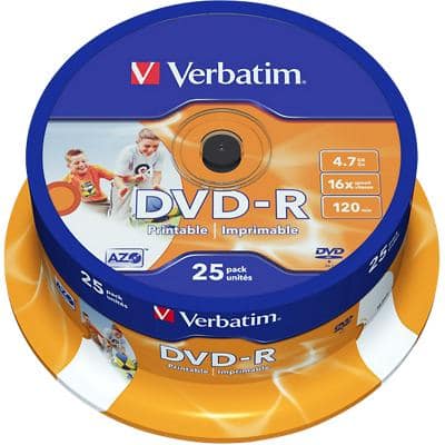Verbatim DVD-R Bedruckbar 16x 4.7 GB 25 Stück