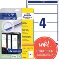 AVERY Zweckform ultragrip Rückenschilder L4761-25 Selbsthaftend DIN A4 Weiß 6,1 x 19,2 cm 25 Blatt à 4 Etiketten
