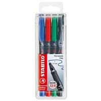STABILO universal OHP-Marker  Fein Filzspitze 0.7 mm Farbig sortiert Nachfüllbar 4 Stück