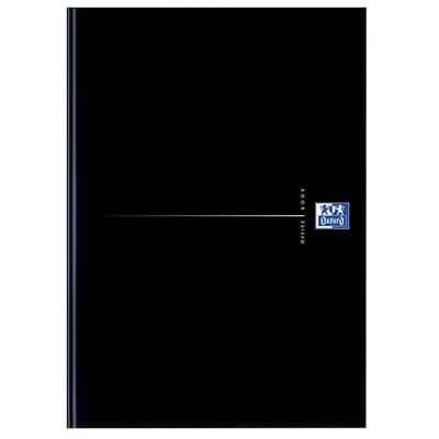 OXFORD Office Essentials Notizbuch DIN A5 Kariert Gebunden Pappe Schwarz Perforiert 192 Seiten 96 Blatt