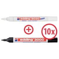 edding 3000 Permanentmarker Fein Rundspitze Schwarz 11 Stück