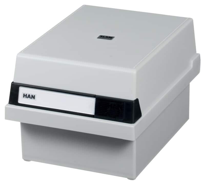 HAN Tischkarteikasten DIN A6 800 Karten Lichtgrau 17,7 x 25 x 14 cm