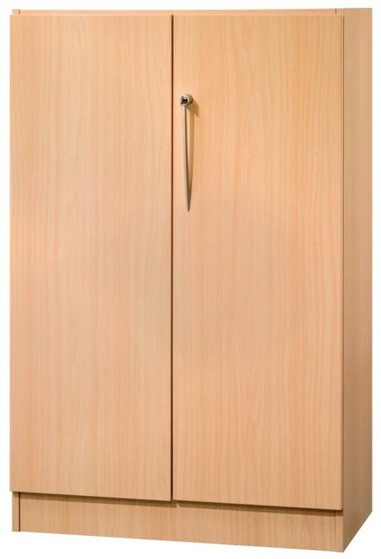 Hammerbacher Future Schrank Melaminharzbeschichtete Spanplatte 2 Fachböden abschließbar 800 x 420 x 1.270 mm Buche Braun