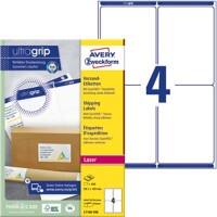 AVERY Zweckform L7169-100 Adressetiketten DIN A4 Weiß 99,1 x 139 mm 100 Blatt à 4 Etiketten