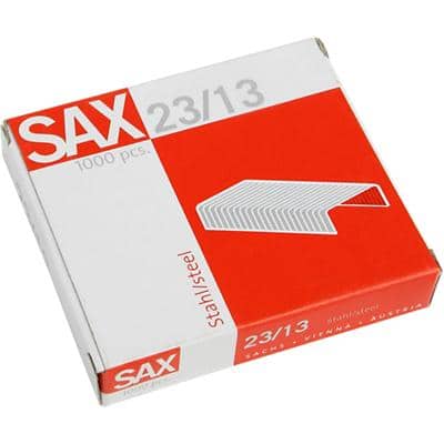 SAX 23/13 Heftklammern 1-213-03 Stahl Silber 1000 Stück