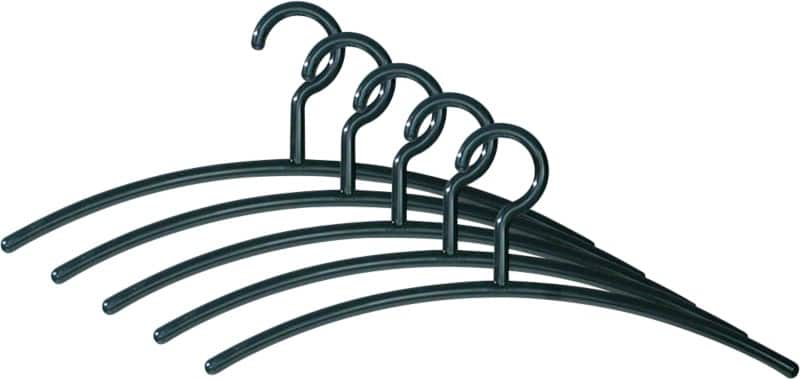 Kerkmann Kleiderbügel Schwarz 460 x 10 x 190 mm 5 Stück