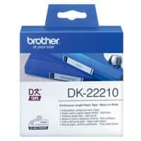 Brother DK-22210 Authentic Papier Endlosetiketten Selbstklebend Schwarzer Druck auf Weiß 29 mm x 30.5m