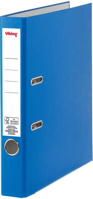 Viking Premium Ordner Schmal DIN A4 50 mm Blau 2 Ringe Kunststoff Matt Hochformat