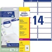 AVERY Zweckform Abziehhilfe QuickPEEL,ultragrip Adressetiketten L7163-40 Selbsthaftend DIN A4 Weiß 99,1 x 38,1 mm 14 Blatt à 40 Etiketten