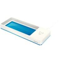 Leitz WOW Schreibtisch-Organizer Duo Colour mit Qi Induktionsladegerät Weiß, Blau 26,6 x 10,1 x 2,8 cm