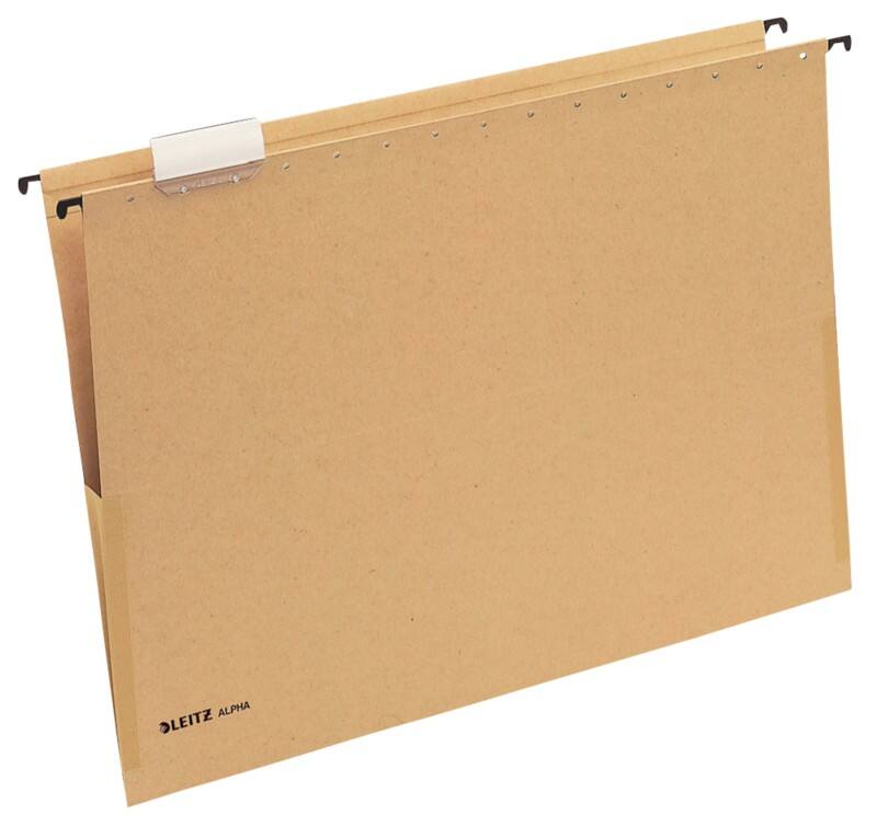 Leitz ALPHA Hängetaschen 1976 DIN A3 V-Base 15 mm 250 g/m² Naturbraun 100% Recycelter Natron-Karton