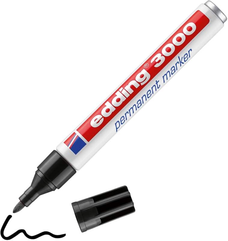 edding 3000 Permanentmarker Mittel Rundspitze 1,5 - 3 mm Schwarz Nachfüllbar Wasserbeständig