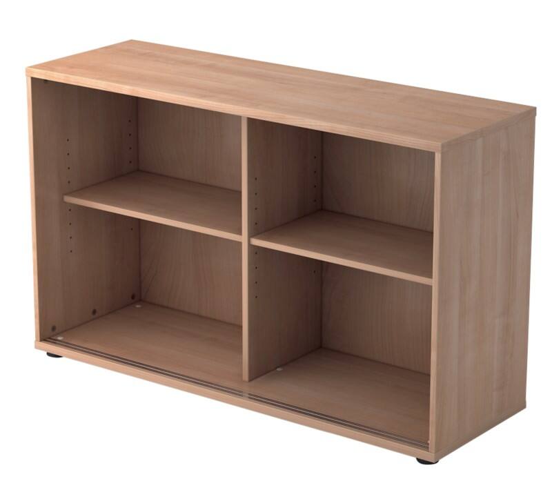 Hammerbacher Matrix Schiebetürenschrank Melaminharzbeschichtete Spanplatte 1 Fachboden 1.200 x 400 x 748 mm Walnuss Braun