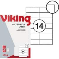 Viking Universaletiketten Selbsthaftend 105 x 42,3 mm Weiß 100 Blatt mit 14 Etiketten