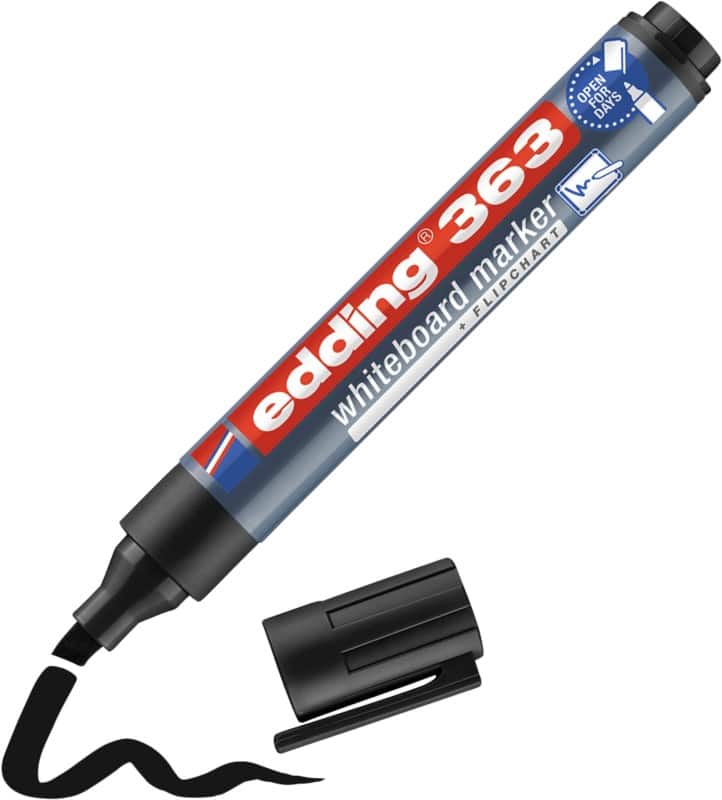 edding 363 Non-permanent Whiteboard-Marker Schwarz Breit Keilspitze 1 - 5 mm