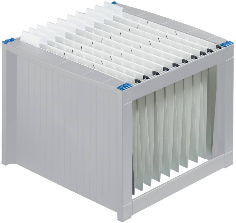 helit the rack Hängeregisterbox DIN A4 36 x 38 x 26 cm 40 Mappen Kunststoff Hellgrau
