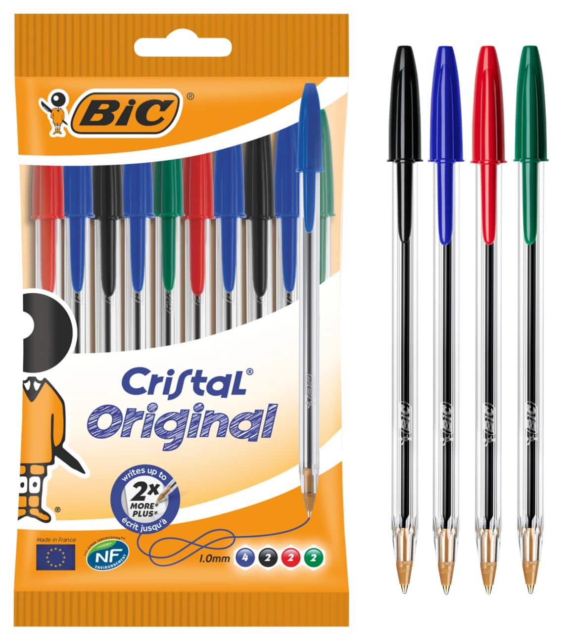 BIC Kugelschreiber Cristal Original 0.4 mm Farbig sortiert 10 Stück