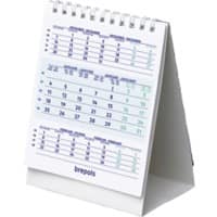 Brepols Schreibtisch-Kalender 2024 3 Monate/1 Seite Weiß Englisch 10,5 x 0,4 x 13 cm