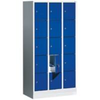 C+P Fächerschrank 3 x 5 Fächer Lichtgrau 900 x 500 x 1.850 mm