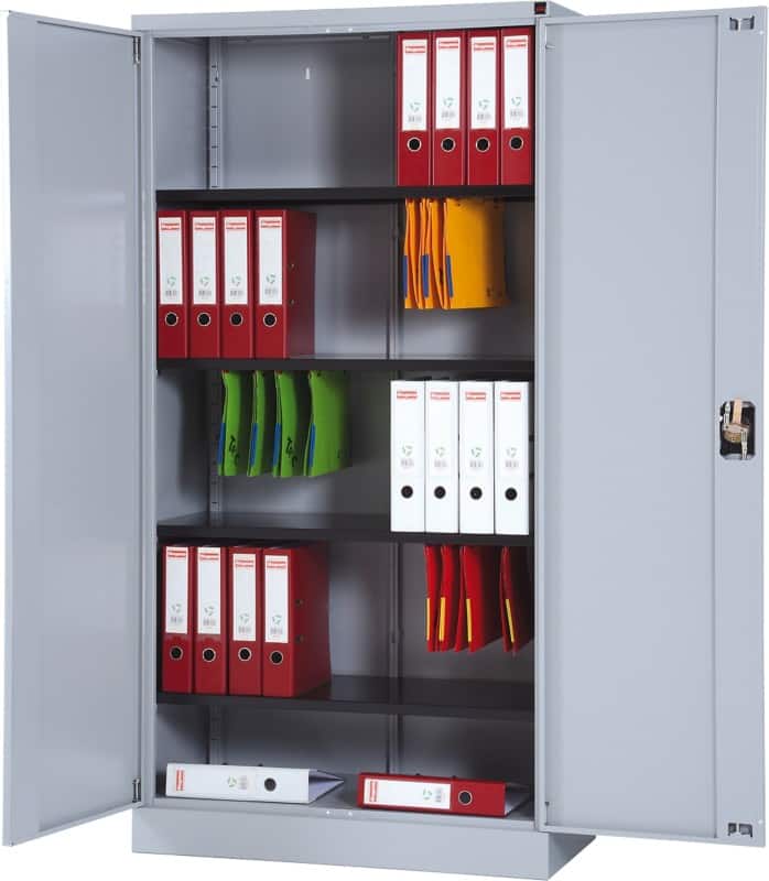 Viking Realspace Aufbewahrungsschrank Stahl 4 Fachböden Abschließbar 920 x 420 x 1.950 mm Silber