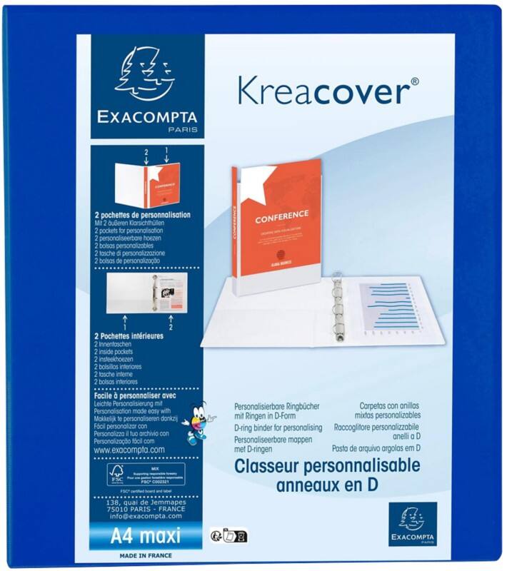 Präsentations-Ringbuch Polypropylen DIN A4 4 Ringe 40 mm Blau 51843BE