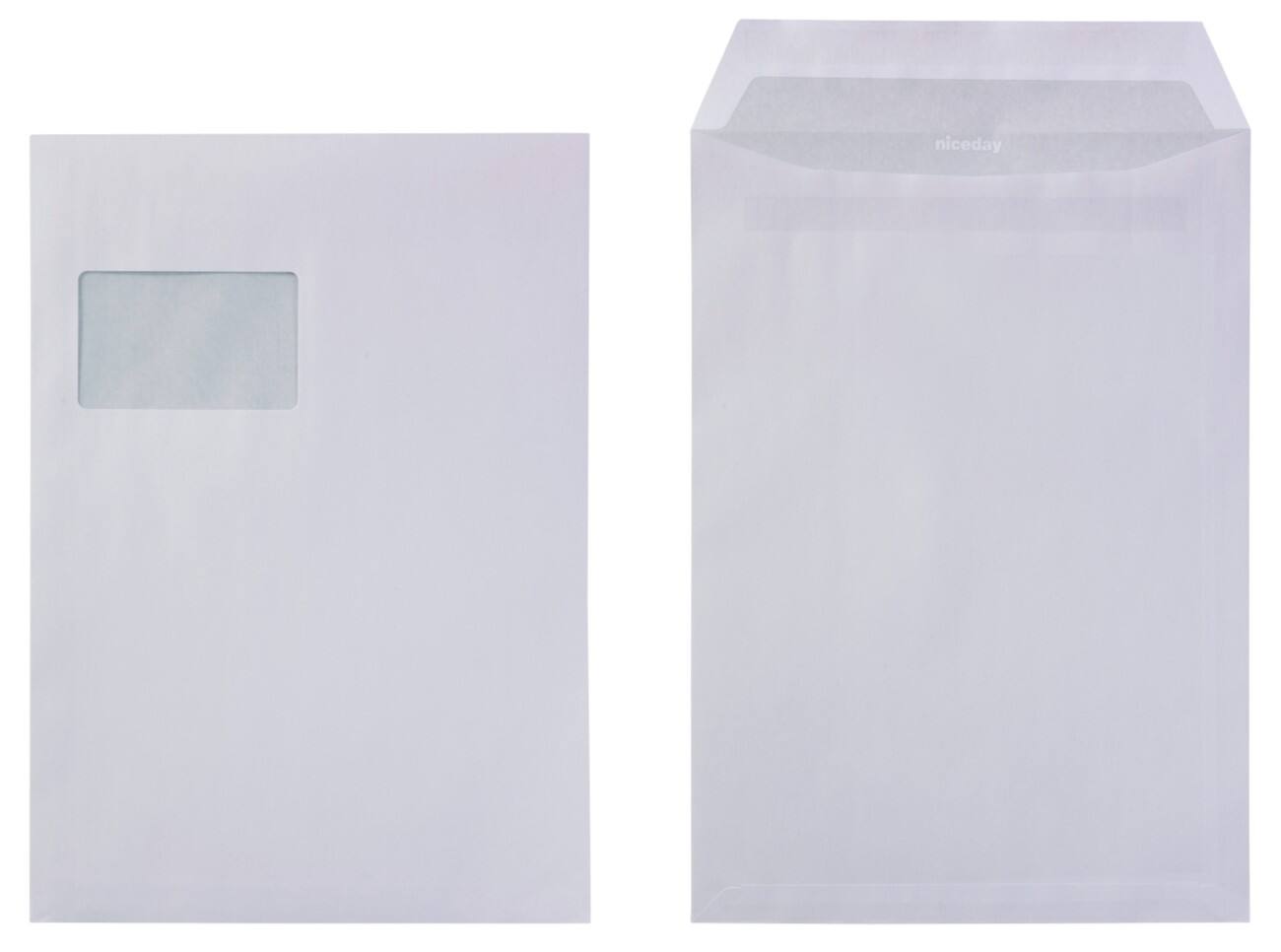 Niceday Versandtaschen C4 90 g/m² Weiß Mit Fenster Selbstklebend 250 Stück