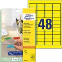 AVERY Zweckform Etiketten L6041-20 45,7 x 21,2 mm Rechteckig mit abgerundeten Ecken Gelb 20 Blatt à 48 Etiketten