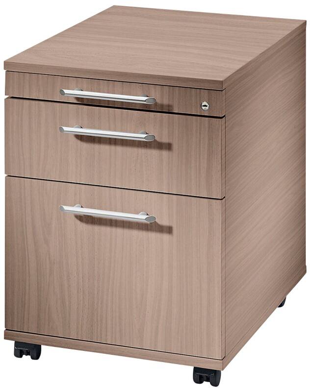 Hammerbacher Rollcontainer AC20/N mit Aufbau Nussbaum 428 x 580 x 590 mm