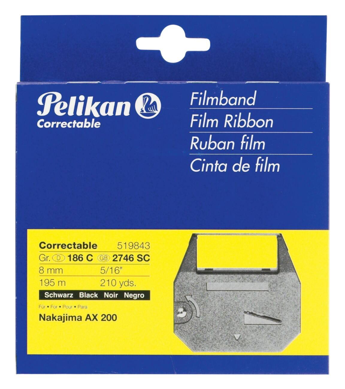 Pelikan Farbband 519843 Kompatibel 14,8 x 2,1 x 12,8 cm Schwarz