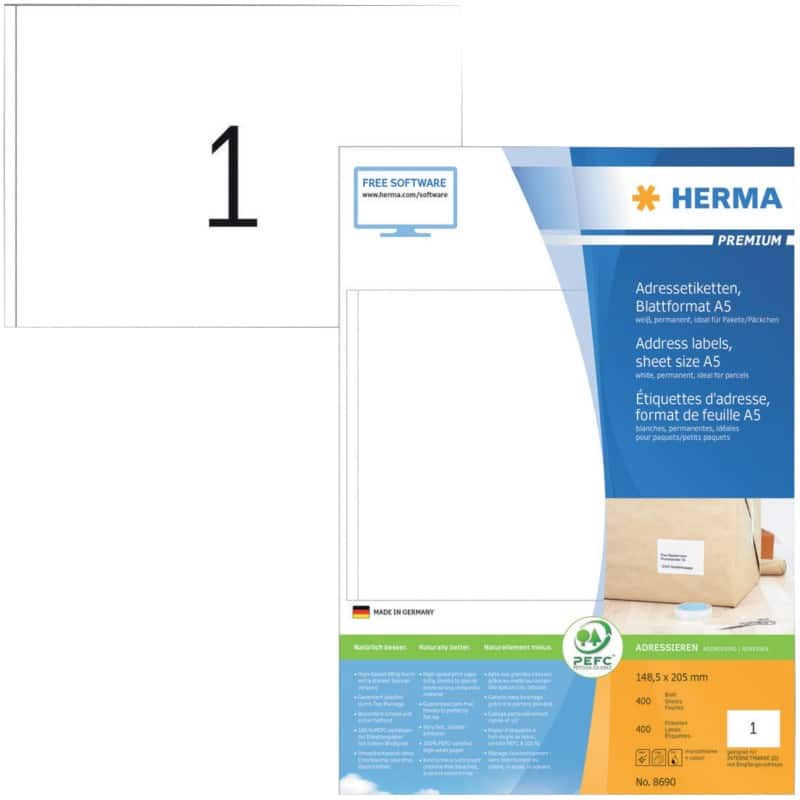 HERMA Adressetiketten Premium Weiß 400 Stück