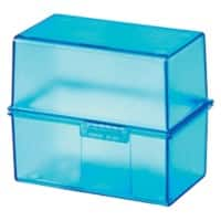 HAN Karteikartenbox DIN A7 PS (Polystyrol), Stahl 300 Karten Blau, Transparent