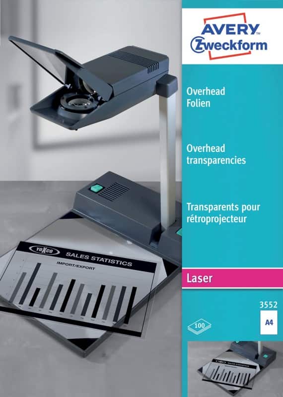AVERY Zweckform OHP Folie DIN A4 3552 100 Blatt