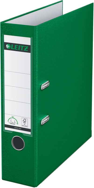 Leitz 180° Ordner Breit DIN A4 82 mm Grün 2 Ringe 1010 Kunststoff Glatt Hochformat