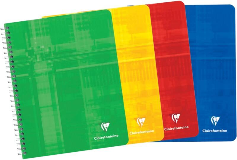 Clairefontaine Notizbuch DIN A5+ Liniert Spiralbindung Pappe Blau Nicht perforiert 120 Seiten