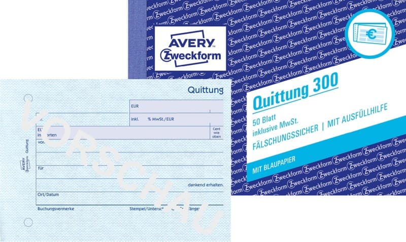 AVERY Zweckform Quittungsformulare 300 DIN A6 quer Perforiert N/A 50 Blatt