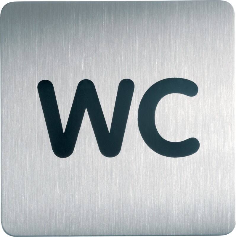DURABLE Picto Schild WC Zum Ankleben Edelstahl 15 x 15 cm 495723