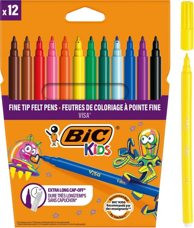 BIC Kids Visa Filzstift  -   Mittel Farbig sortiert 12 Stück