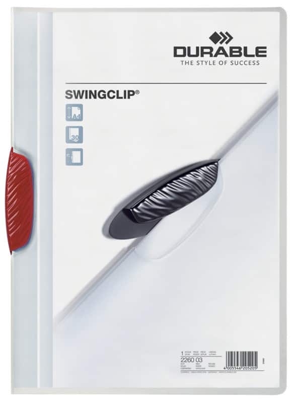 DURABLE Klemmmappe Swingclip DIN A4 Rot