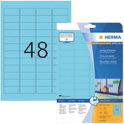 HERMA Farbige Etiketten 4368 Blau A4 45,7 x 21,2 mm 960 Stück
