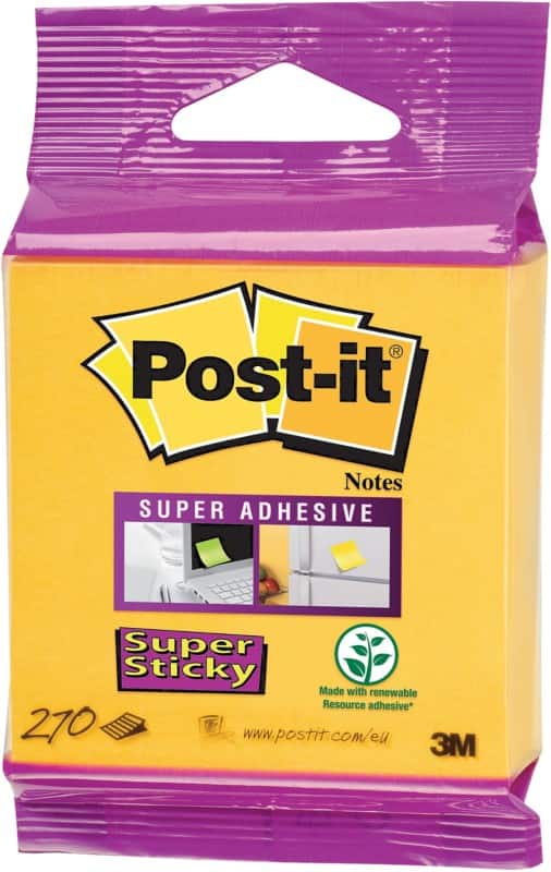 Post-it Super Sticky Haftnotizen 76 x 76 mm Gelb Quadratisch 270 Blatt