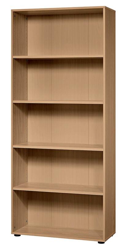 Hammerbacher Matrix Melaminharzbeschichtete Spanplatte Bücherregal 4 Fachböden 800 x 330 x 1.880 mm Braun Buche
