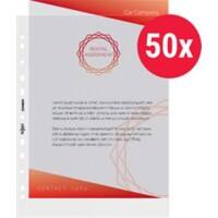 Rexel Prospekthüllen  DIN A4 Genarbt Transparent 65 Mikron PP (Polypropylen) Öffnung oben 11 Löcher 224804 50 Stück