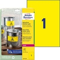 AVERY Zweckform L6111-20 Wetterfeste Etiketten DIN A4 Gelb 210 x 297 mm 20 Blatt à 1 Etiketten