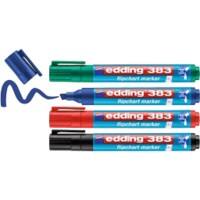 edding 383 Flipchart Marker Breit Keilspitze Farbig sortiert 4 Stück