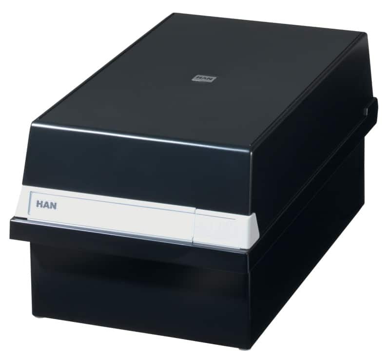 HAN Tischkarteikasten DIN A5 1300 Karten Schwarz 23,5 x 36 x 19 cm