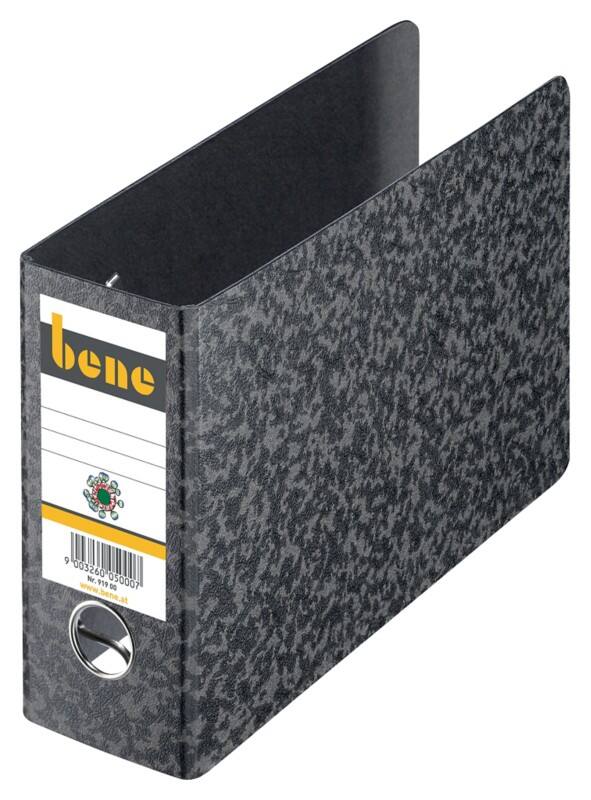 Bene Breit Ordner DIN A5 75 mm Schwarz 2 Ringe 91900 Pappkarton Querformat