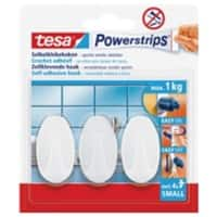 tesa Klebehaken Powerstrips Small Weiß 0,06 m (L) Kunststoff 3 Stück