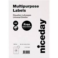 Niceday Etiketten für Laserdrucker 3713103 Selbstklebend Weiß 72 x 105 mm 100 Blatt à 8 Etiketten